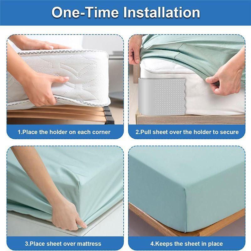 M-Modern-4PCS Bed Sheet Holders Straps Fitted For Thin Mattress,Bed Sheet Clips Fasteners For Corner Heavy Duty