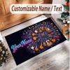Music Guitar Theme Soft Crystal Velvet Rug Custom Name & Text Print Non Slip Floor Rug for Bedroom Living Room