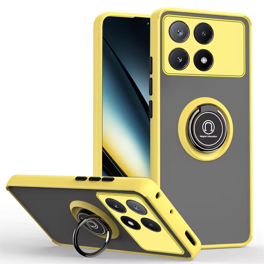 

Матовый магнитный чехол-держатель для кольца для Xiaomi Poco F6 X6 X5 Pro X4 GT X3 NFC противоударный чехол для Poco M5S M4 M3 Pro F4 GT F3 чехол For POCO M5 жёлтый