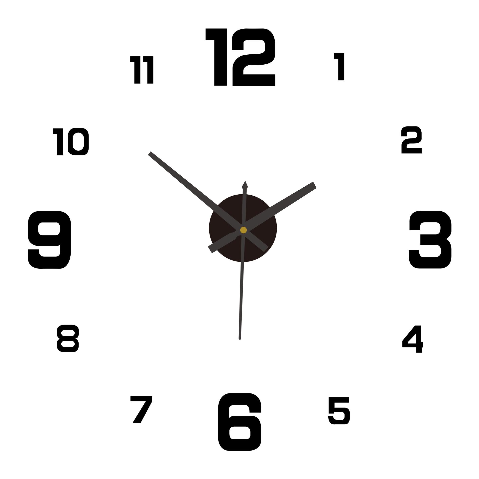 Creative Frameless DIY Wall Clock - Silent Wall Decal, Home Living Room Office Wall Decoration