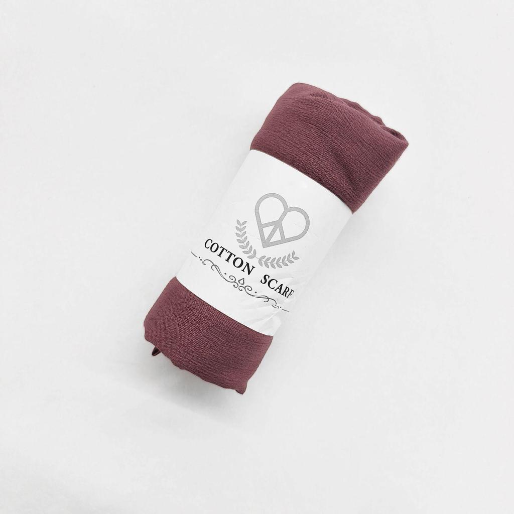Spring/Summer Pleated Solid Color Long Scarf - Breathable, Micro-Elastic, Natural Wrinkle Women's Head Wrap/Shawl