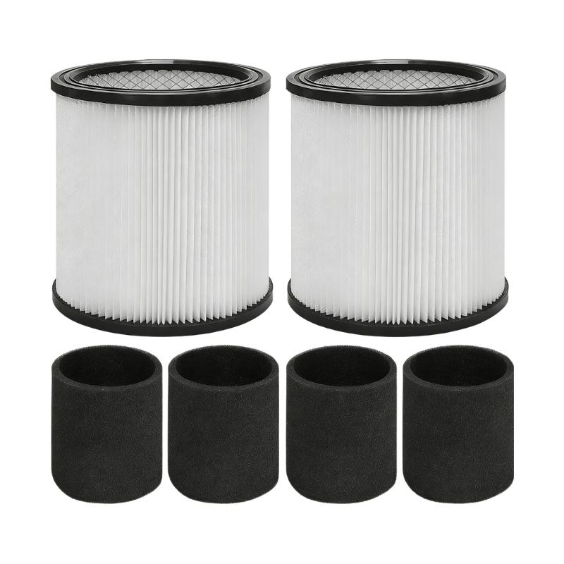 90304 Replacement Filter and Foam Sleeves Wet Dry Vacuum Filter Cartridge Fits Most 5 Gallon Up Wet Dry Vacuum Cleaner