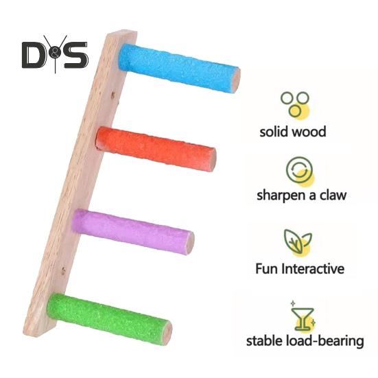 4/6/8 Steps Parrot Ladder Nature Wooden Birds Climbing Ladder Parakeet Play Exercise Stand Perch Birds Cage Accessories for Budgies Peony Parrots