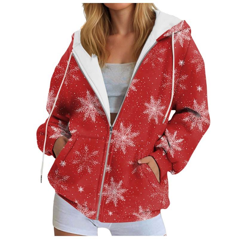 Fall Hoodies for Women Women's Sweatshirt Christmas Graphic Hoodies Casual Long Sleeve Loose Pullover Tops With Ladies Fall Tops