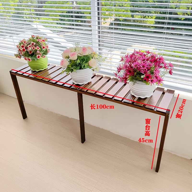 Adjustable Height Wooden Window Sill Flower Stand Wide Balcony Plant Shelf Narrow-Top Home Decor Flower Rack