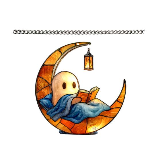 Ghost-Themed Pendant Sun Catcher Art Peaceful Atmosphere Sunlight Reflection Ornament Home Garden Decor