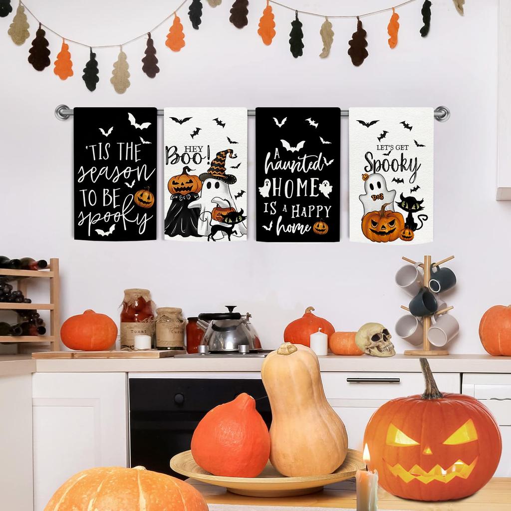 Cross-border Hot-selling Halloween Microfiber Towel Digital Printing Towel Dish Towel Kitchen Decoration