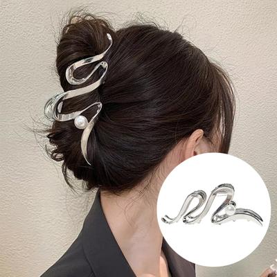 Pinza de Garra Elegante Pinza de Metal Única Resistente Minimalista para Cabello Fino