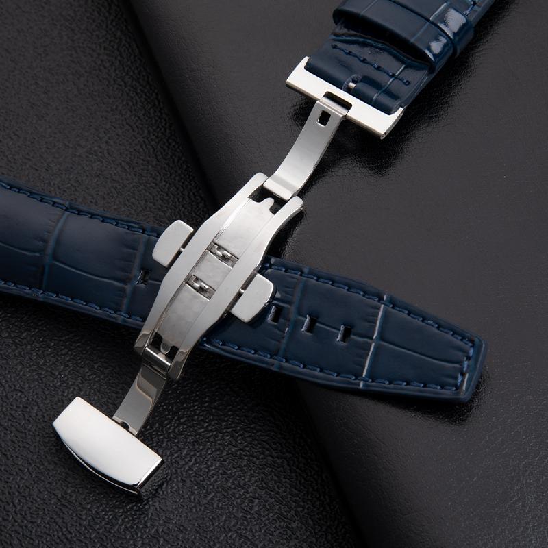 22mm Genuine Bamboo Leather Wrist Band For Swatch Strap SVG Watch Strap SVGK403 SVGK402 SVGB400 Men Bracelet Accessories