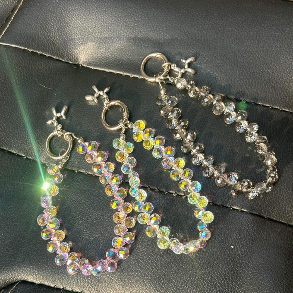 With Dog Crystal Bead Phone Strap Wrist Chain Mobile Phone Lanyard Cell Phone Chain  New Year Gift