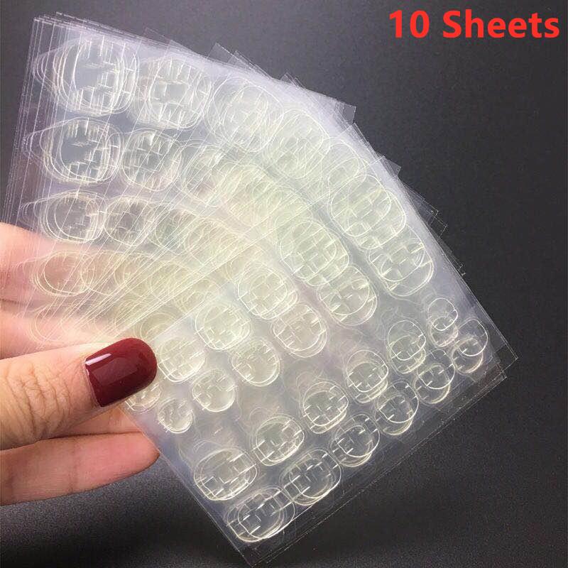 New Style Double-Sided Nail Adhesive Stickers Breathable Transparent Bendable Fake Nail Glue Fake Nail Tips for Women and Girls