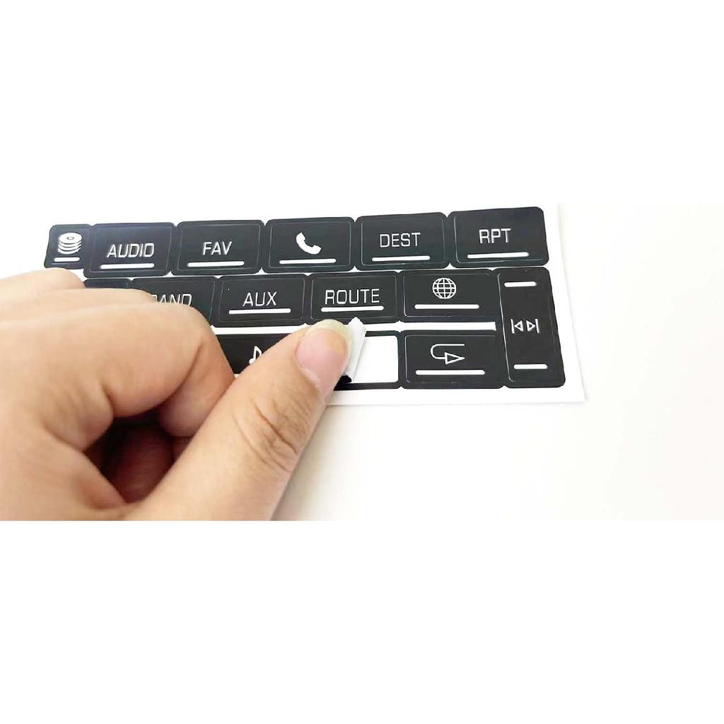AC & Radio Button Repair Stickers Compatible with 2007-2014 Cadillac Escalade EXT ESV Climate Control and Multimedia Radio Button Repair Decal