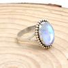 Moonstone 925 Sterling Silver Ring, Natural Gemstone Handmade Women Statement Ring