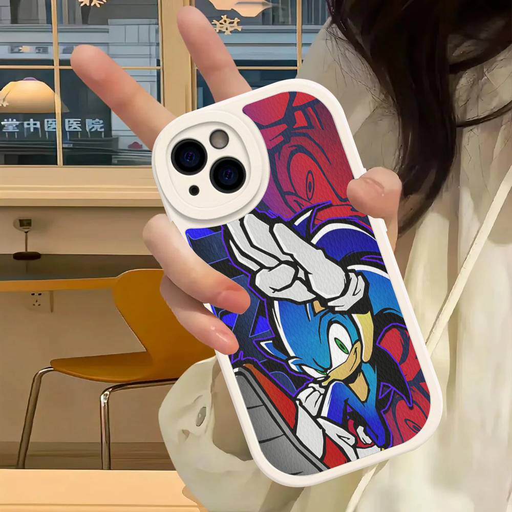 S-SonicS Anime For IPhone 16 15 14 13 12 11 Pro Max Plus Leather Phone Cover