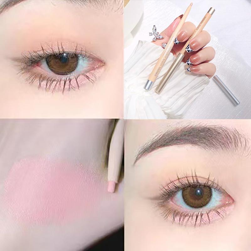 Flüssiger Eyeliner Liegender Seidenraupenstift Mattschatten Langlebiger wasserdichter, schnell trocknender Teebraunstift Glitzer-Augen-Make-up Beauty-Tools