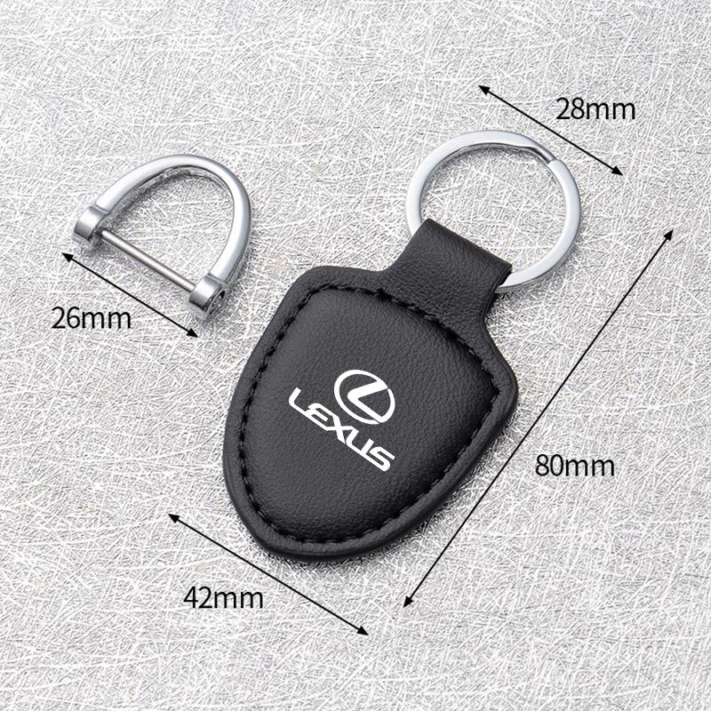 2026 Hot Interior Stickers Car Leather Keychain Shield Type Emblem Key Ring For Lexus RX300 IS200 IS250 ES350 Ct200h UX250h NX30