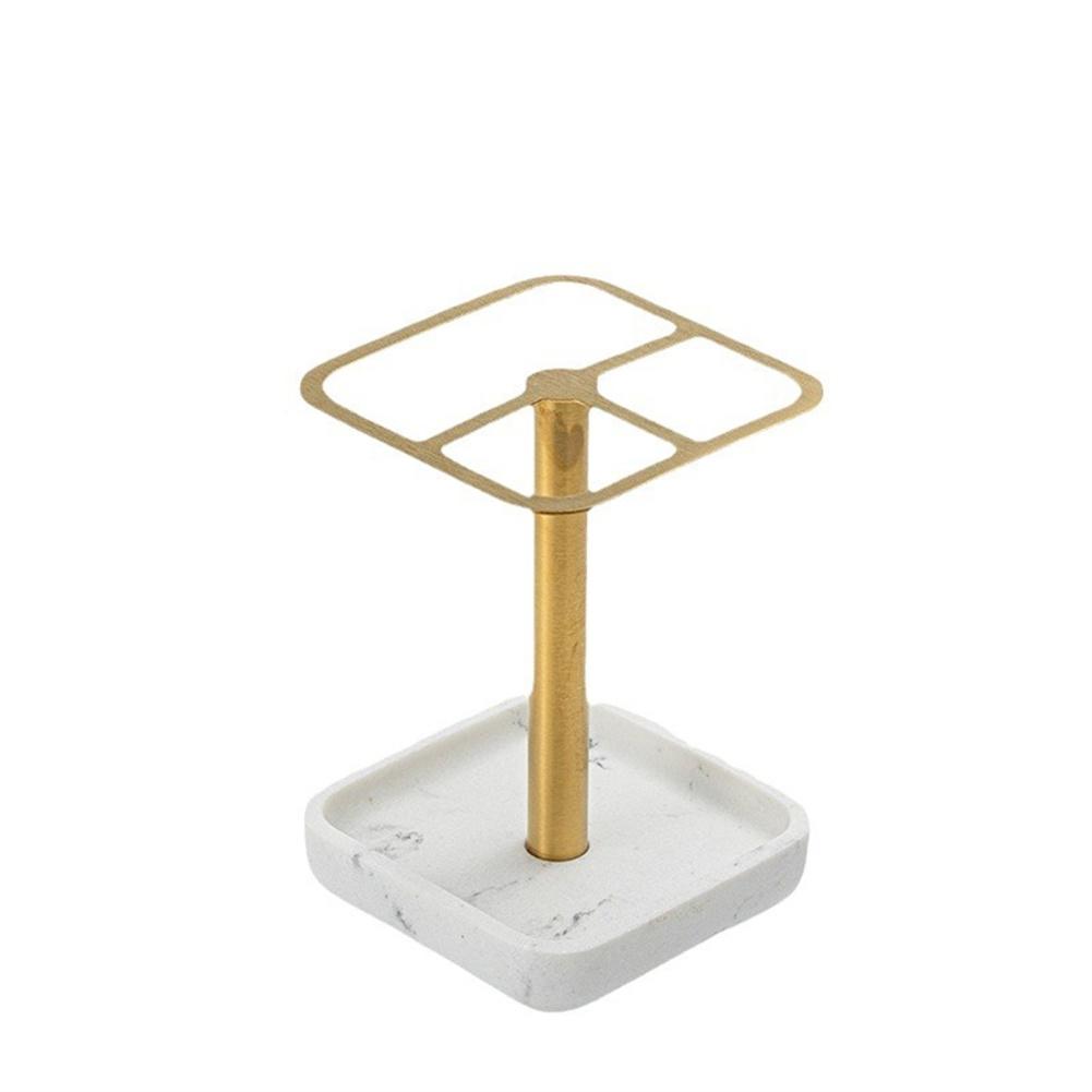 Toothbrush Holder, Stainless Steel Toothbrush Holder With Storage Space, Resin Base, Rust Bathroom Accessories Organizer Brush