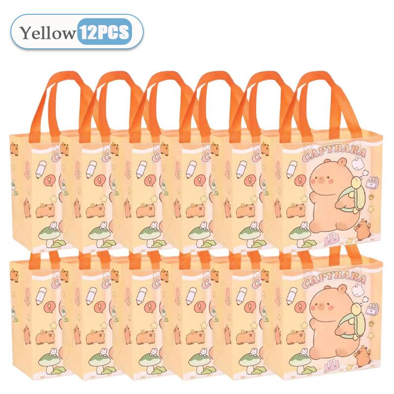 1-48PCS Cute Capybara Candy Gift Bag New Cute and Cute Kapibala Cartoon Gift Packaging Non Woven Waterproof Gift Tote Bag