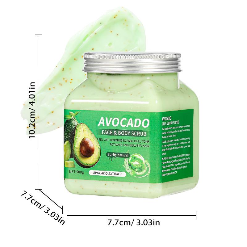 

Скраб для тела эксфолиант 500 г Глубокое очищение Кофейный скраб Большая бутылка Удаление мурашек Avocado Scrub 500g