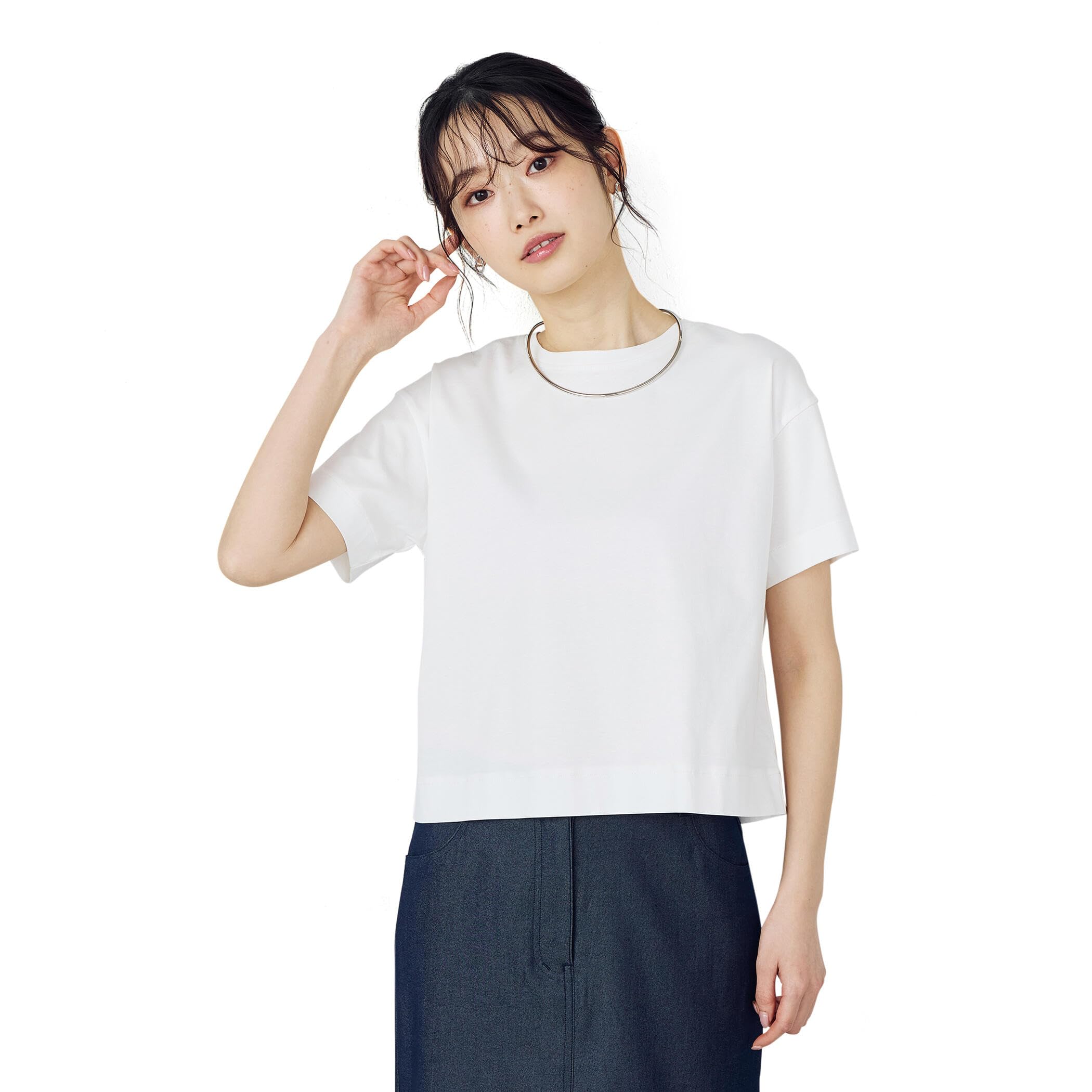 

Comme Ca Ism Box Silhouette Cropped White L T-Shirt 12-60CK01-205 белый