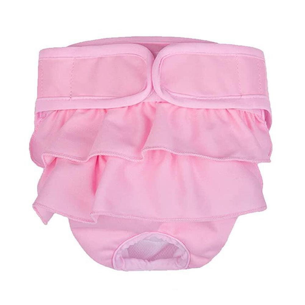 

Стирающиеся подгузники для собак женского пола, подгузники для маленьких, средних и больших собак, многоразовые подгузники для щенков, высокоабсорбирующие согревающие трусики для собак S розовый