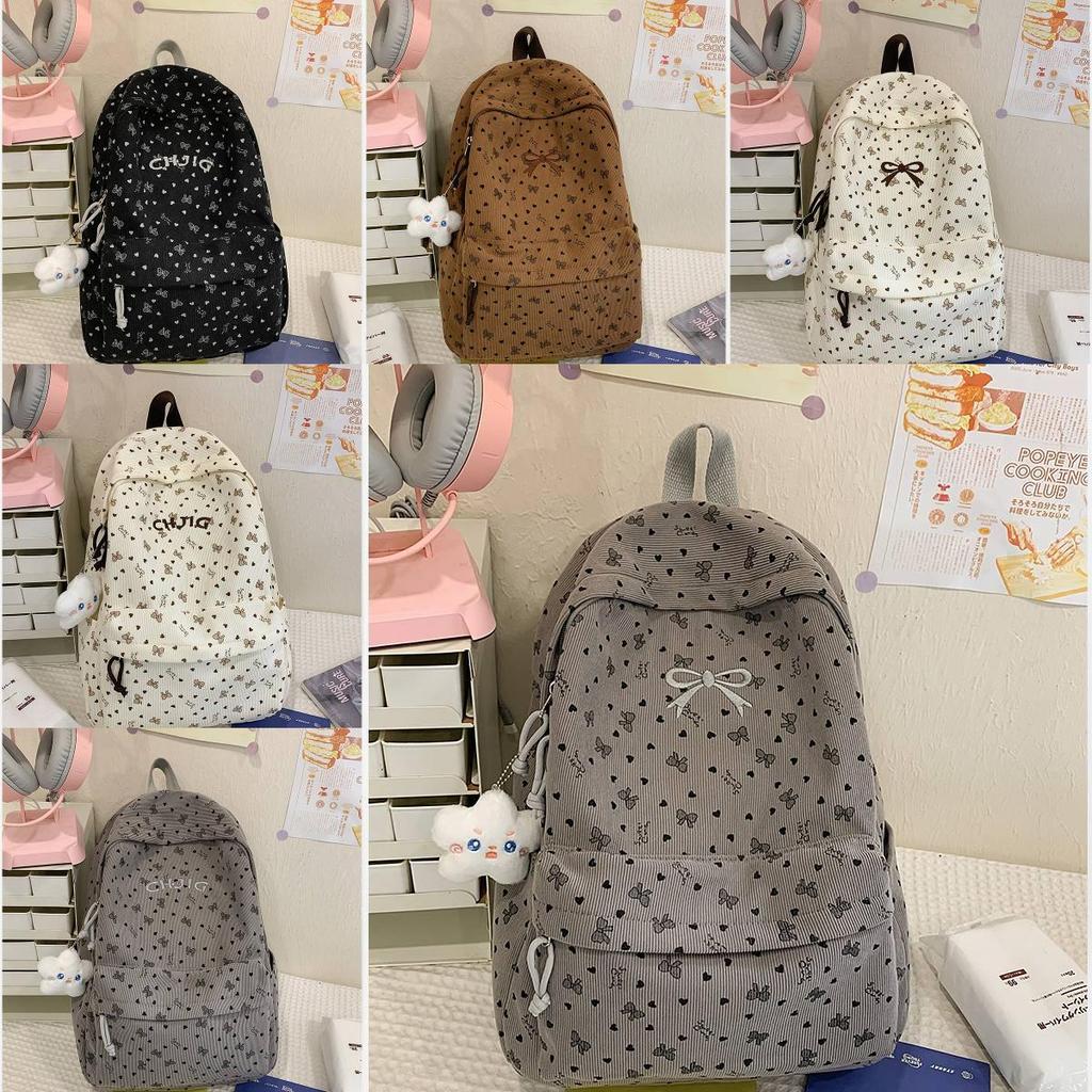 Rucksack im koreanischen Stil mit Schleifen und Stickereien für die Universität und den täglichen Gebrauch