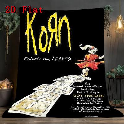 Korn 2D Flat Pattern Flannel Blanket High Quality All Seasons Warmth and Comfort Perfect for Christmas Gifts.SMT0917101