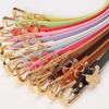 Stylish Gold Butterfly Decorated PU Leather Waist Belt Adjustable Length Waistband Sash for Dresses and Daily Outfits