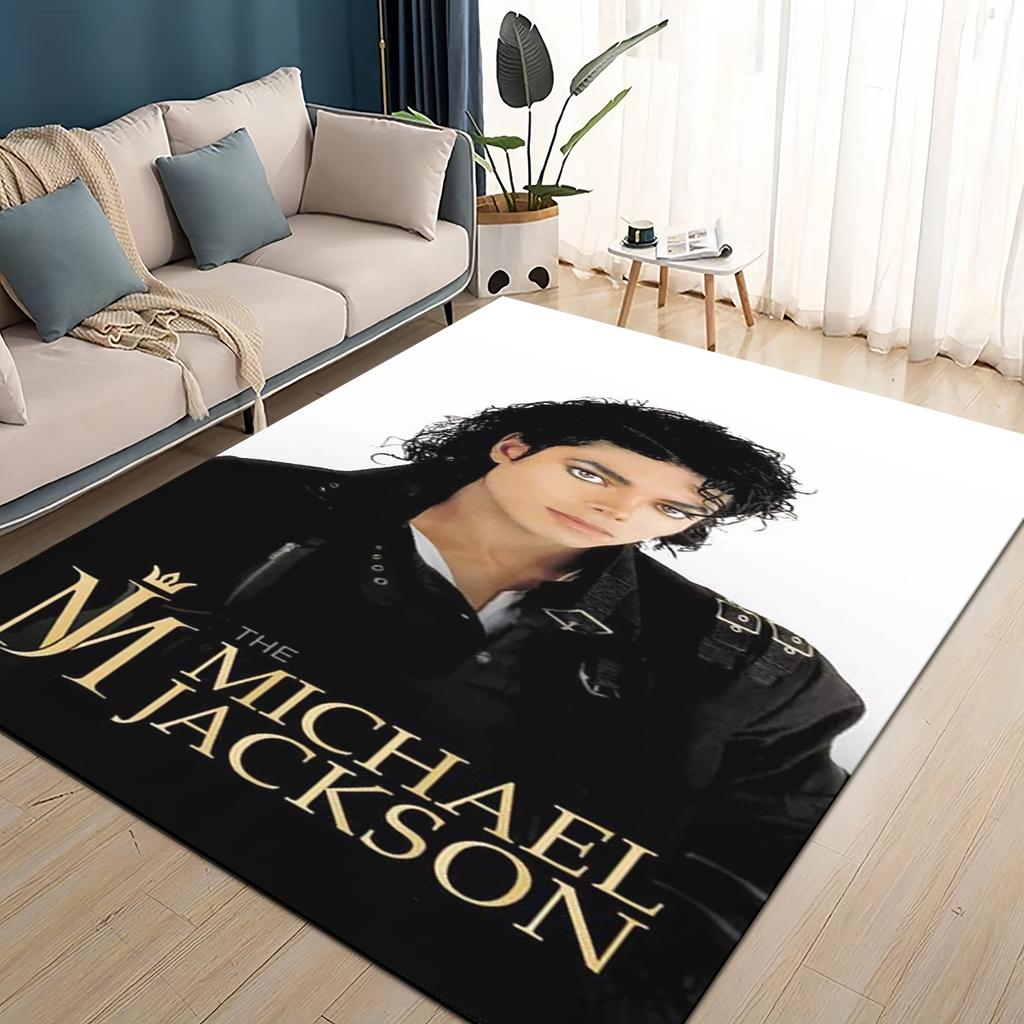 Neuer Stil Michael Jackson King of Pop MJ Teppich für Wohnzimmer Schlafzimmer Zuhause Sofa Dekoration, Rutschfeste Bodenmatte für Kinder