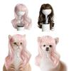 Wavy Dog Wig Cute Pet Wig with Adjustable Elastic Band Long Wavy Hair with Bangs Cat Hairpiece Costume for Cosplay Halloween Christmas Parties