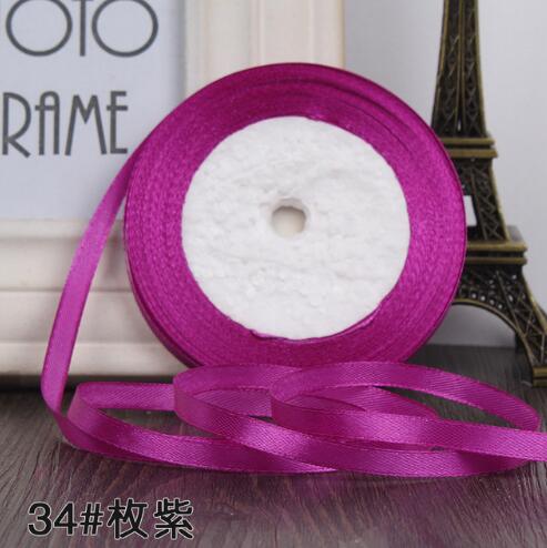22 Meters (25 Yards) Silk Satin Ribbon 1/4" (6mm) Party Home Wedding Decoration Gift Wrapping Christmas New Year DIY Material