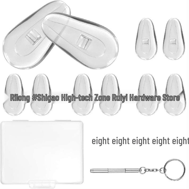 5 Pairs Silicone Airbag Nose Pads with Mini Screwdriver for Eyeglass Repair 10 Pairs Airbag Nose Pads Repair Kit
