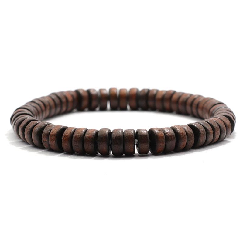 Minimalist Natural Wooden Bracelet Homme Coir Wood Beaded Braclet Man Hand Accessories Buddha Brazalete Men's Fashion Pulsera