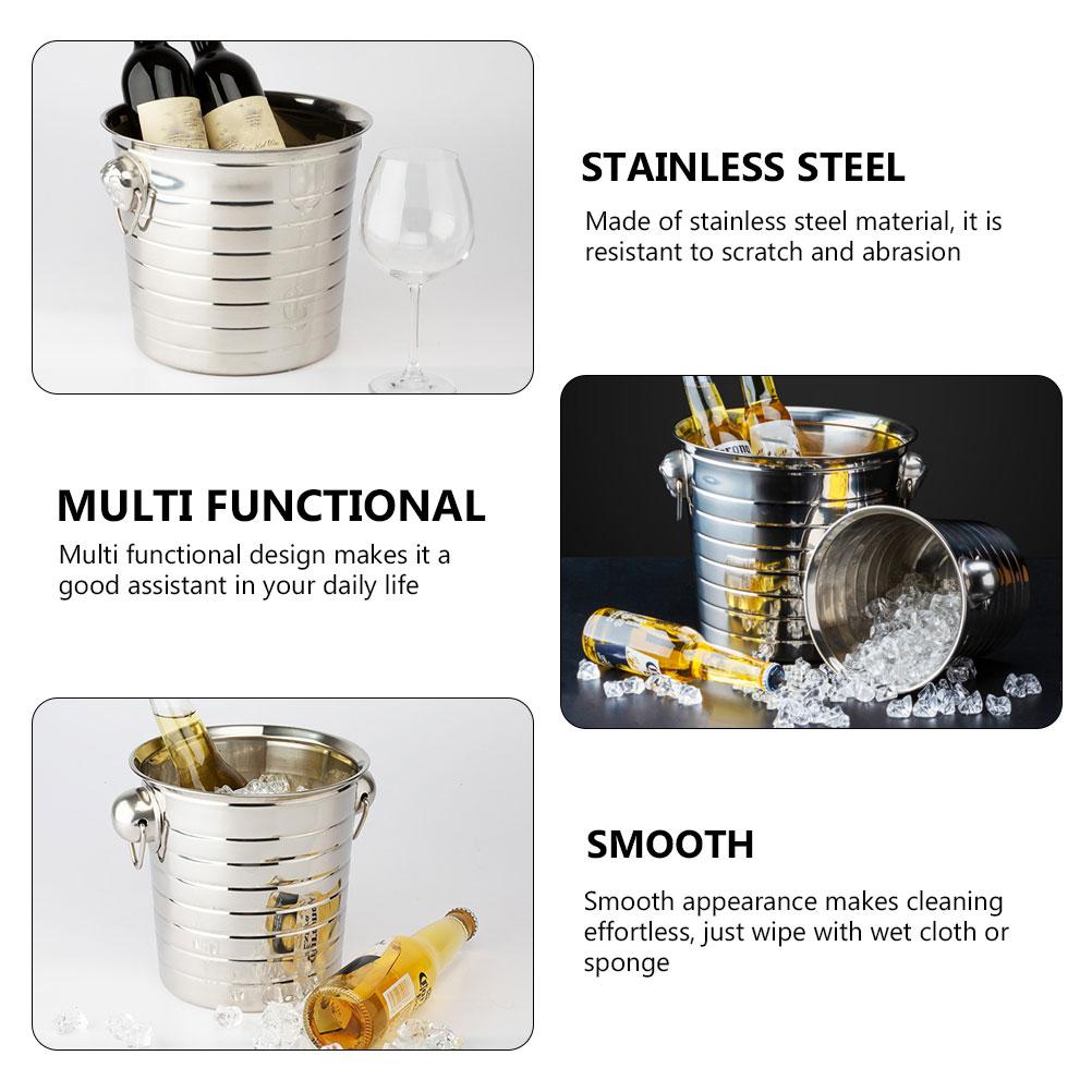 Wiadro na lód ze stali nierdzewnej chłodzące napoje piwo butelka bar kuchnia KTV solidna chłodziarka