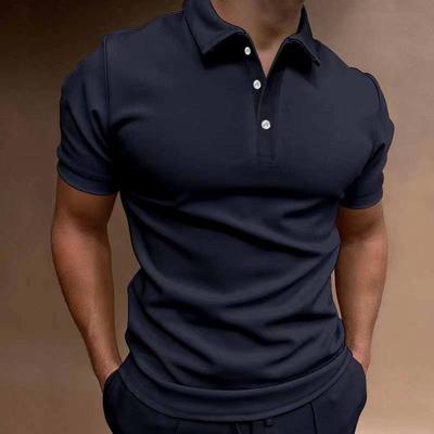 2025 Summer European & American Men's Polo Short-Sleeve Button Shirt