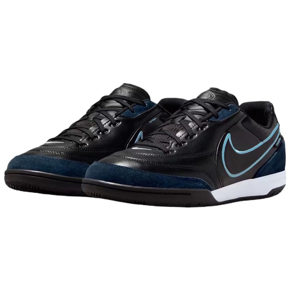 Nike Tiempo Streetgato IC Low Black Ice Blue Unisex Sneakers Obsidian HQ7017-046