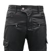 New product locomotive rider straight cycling pants anti-drop pants motorcycle waterproof windproof leather pants multi-bag overalls