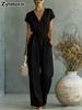 New  Women's Summer Office V-Neck Waist Belt Bodysuit