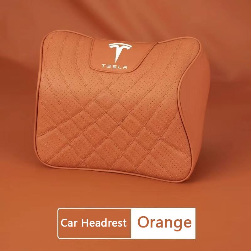 AAAIT1 Car Rest Neck Pillow For Tesla Model X / S / Y Juniper 3 Highland Car Headrest Lumbar Support Memory Foam Seat Cushion Cover Pad