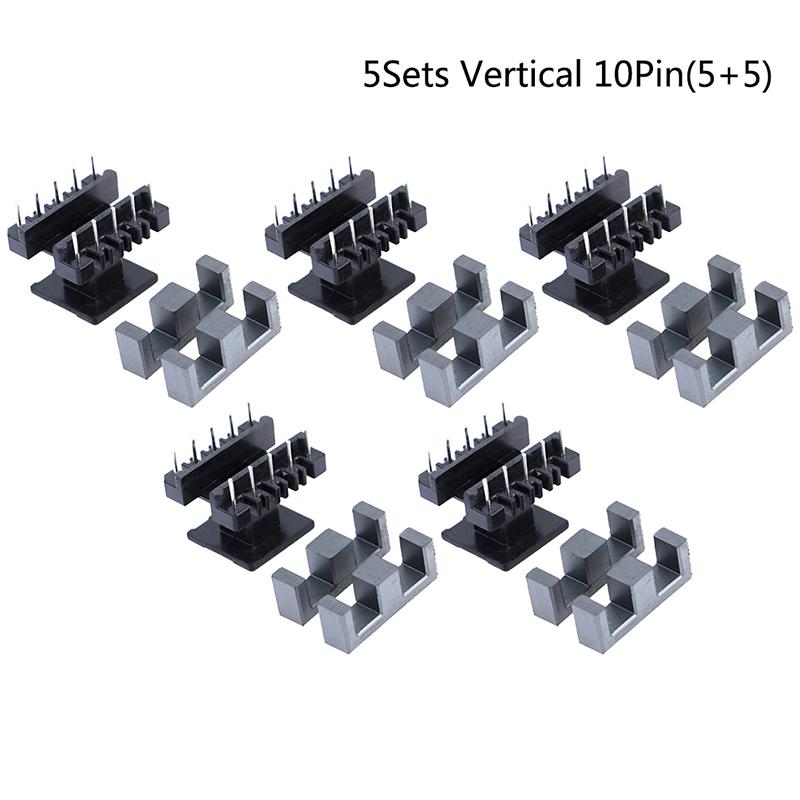 5 sett Ee25 4-pins 8P 10P Transformatorspole Pc40 Ferrittkjerne Vertikal Horisontal