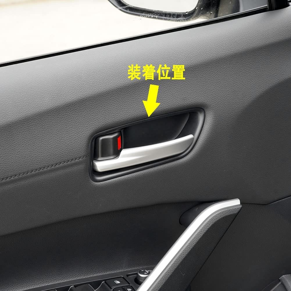 Hayasi Car Inner Door Handle Garnish Fiber for Toyota Corolla Cross 2021 and (Carbon Pattern) (First Generation, later)