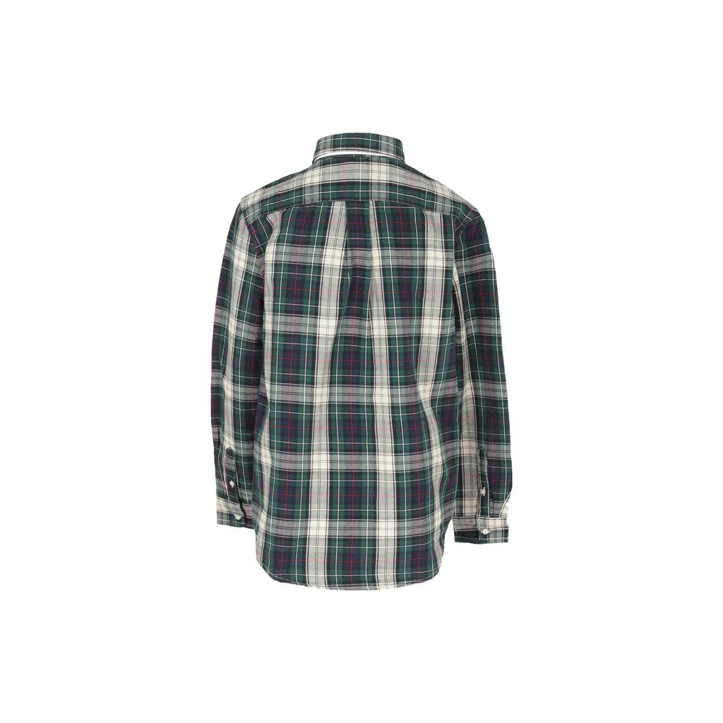 Polo Ralph Lauren Shirt Kids SS23 Plaid Logo Embroidery Single-Breasted Long Sleeve Kids shirts Gray 323878879-004