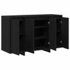 Sideboard In Black Oak Look 120 X 41 X 75 Cm Particleboard