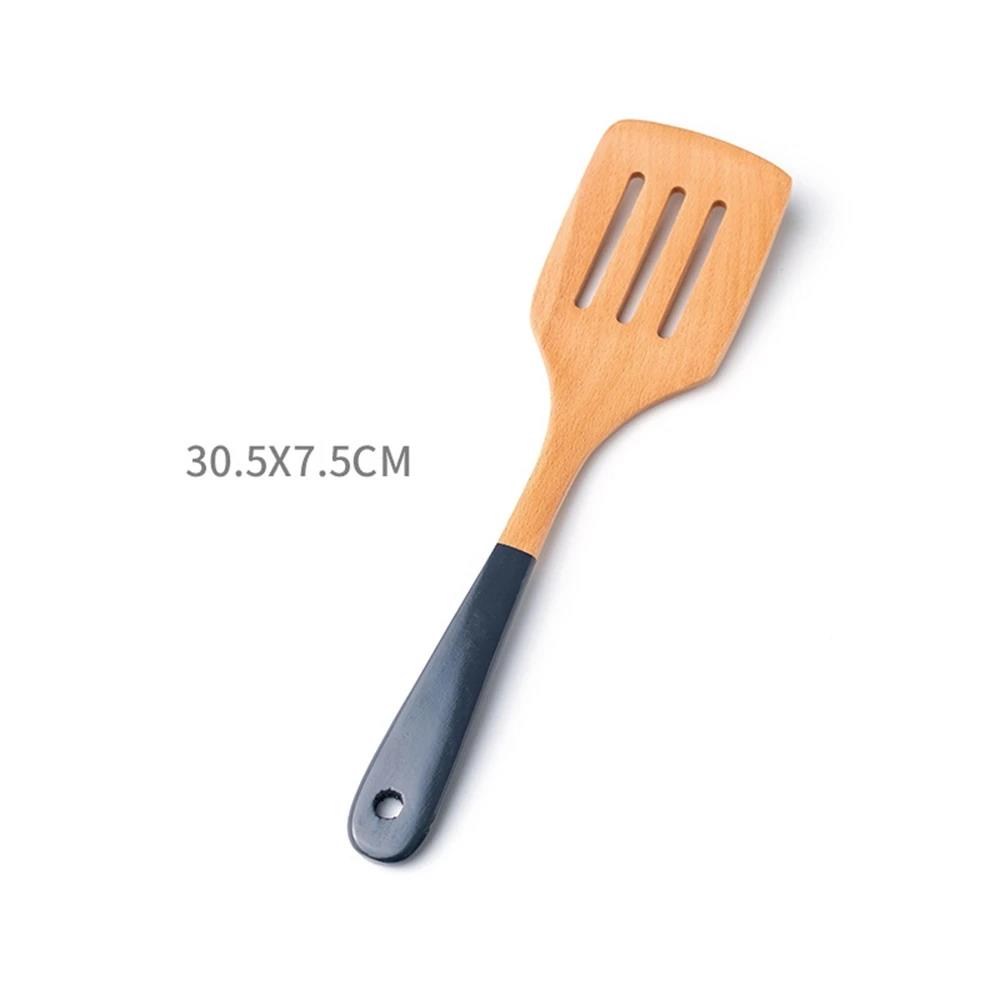 Multi Function Non Stick Wooden Turners Ladle Household Non-slip Stir-fry Utensils for Kitchen Long Handled Eco Cooking Gadgets