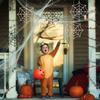 12pcs Halloween Spider Web Giant Spider Web Decoration Black Stretchy Cobweb Party Bar Haunted House Home Decoration