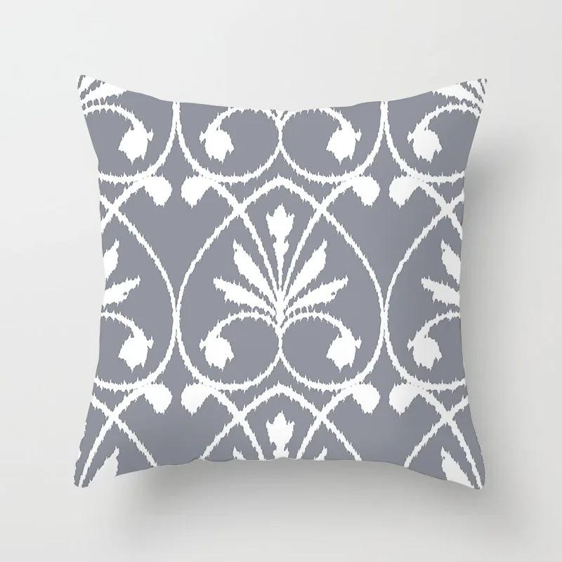 Grey Pattern Decorative Pillowcase Office Living Room Home Pillowcase Car Ornaments