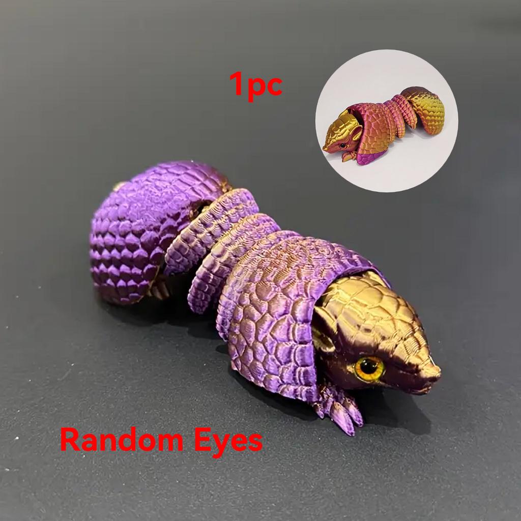 1pc 3D Printed Creative Animal Sculptures - Random Eyes - Joints Movable - Novel Relax Desktop Accessories, Ideal For Party Gift
