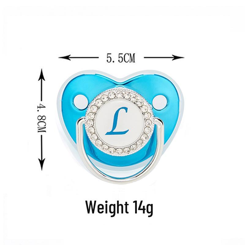 Blue Baby Diamond Pacifier - 26 Letter Teething Soother