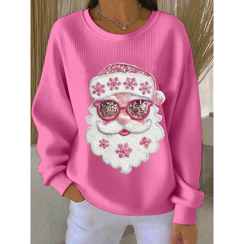 Christmas 3D Print Pullover Hoodie Womens Streetwear Loose Fit