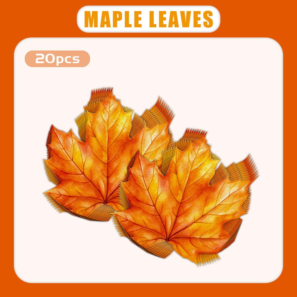 Alien Maple Leaf Disposable Paper Napkins - 4-Ply Durable & Absorbent, 6.4x5.9 Inch Elegant Autumn Design for Birthday Parties
